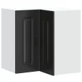 Armoire murale d'angle de cuisine Kalmar noir bois d'ingénierie