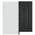Armoire murale d'angle de cuisine Kalmar noir bois d'ingénierie
