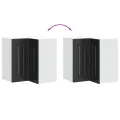 Armoire murale d'angle de cuisine Kalmar noir bois d'ingénierie