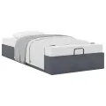Cadre de lit ottoman sans matelas gris foncé 100x200 cm velours