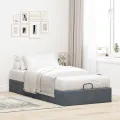 Cadre de lit ottoman sans matelas gris foncé 100x200 cm velours