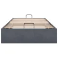 Cadre de lit ottoman sans matelas gris foncé 100x200 cm velours