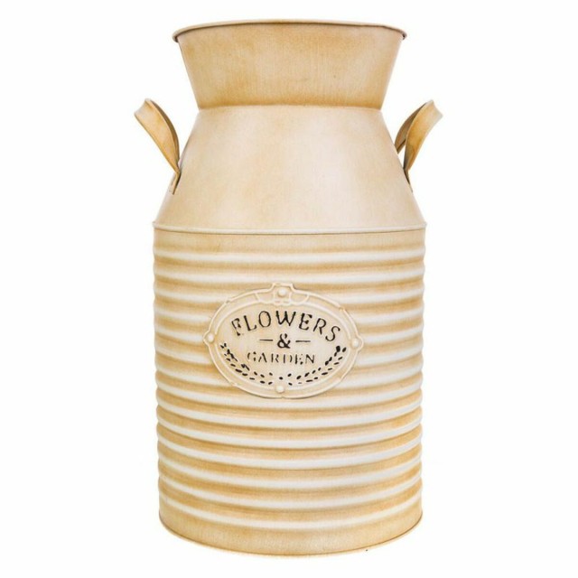 Cruche décorative Alexandra House Living Blanc Beige Métal Pot à la