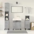 Ensemble de meubles de salle de bain 3 pcs gris béton
