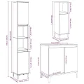 Ensemble de meubles de salle de bain 3 pcs gris béton