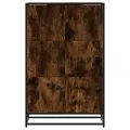Buffet haut chêne fumé 68x35x106,5 cm bois d'ingénierie métal