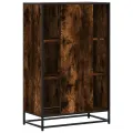 Buffet haut chêne fumé 68x35x106,5 cm bois d'ingénierie métal