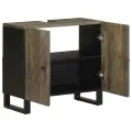 Armoire de lavabo noir 62x33x58 cm bois massif de manguier