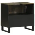 Armoire de lavabo noir 62x33x58 cm bois massif de manguier