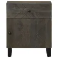 Table de chevet noir 50x33x60 cm bois de manguier massif