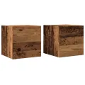 Meuble TV mural 2 pcs vieux bois 30,5x30x30 cm