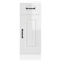 Armoire de cuisine Kalmar blanc brillant bois ingénierie
