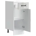 Armoire de cuisine Kalmar blanc brillant bois ingénierie