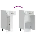 Armoire de cuisine Kalmar blanc brillant bois ingénierie