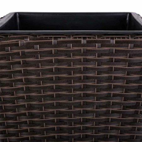 Planter Alexandra House Living Brown Iron Rattan Plastic 28 x 40 x 28