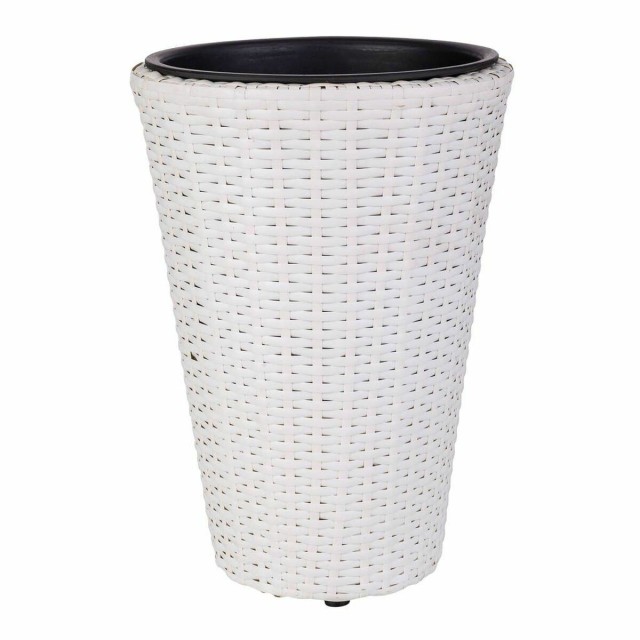 Vaso Alexandra House Living Bianco Ferro Rattan Plastica 28 x 40 x 28