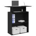 Bureau de réception noir 100x40x104 cm bois d'ingénierie
