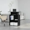 Bureau de réception noir 100x40x104 cm bois d'ingénierie