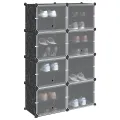 Cubes de rangement 8 pcs avec portes noir PP