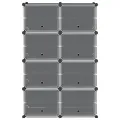 Cubes de rangement 8 pcs avec portes noir PP