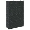 Cubes de rangement 8 pcs avec portes noir PP