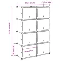 Cubes de rangement 8 pcs avec portes noir PP