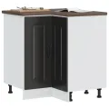 Armoire d'angle de cuisine Kalmar noir bois d'ingénierie