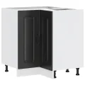 Armoire d'angle de cuisine Kalmar noir bois d'ingénierie