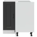 Armoire d'angle de cuisine Kalmar noir bois d'ingénierie