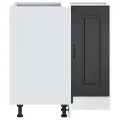Armoire d'angle de cuisine Kalmar noir bois d'ingénierie