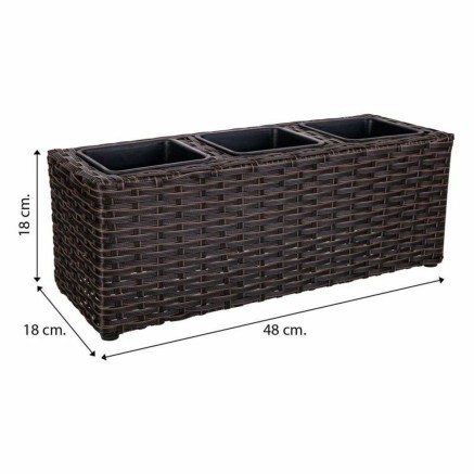 Cache-pot Alexandra House Living Marron Fer Rotin Plastique 18 x 18 x 2
