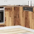 Armoire d'angle de cuisine Kalmar vieux bois bois d'ingénierie