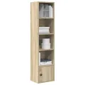Bibliothèque chêne fumé 31x24x127 cm bois d'ingénierie