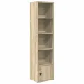 Bibliothèque chêne fumé 31x24x127 cm bois d'ingénierie
