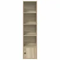 Bibliothèque chêne fumé 31x24x127 cm bois d'ingénierie