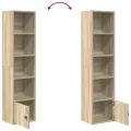 Bibliothèque chêne fumé 31x24x127 cm bois d'ingénierie