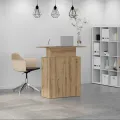 Bureau réception chêne artisanal 100x40x104 cm bois ingénierie