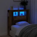 Tête de lit à LED vieux bois 100x18,5x103,5cm bois d'ingénierie