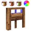 Tête de lit à LED vieux bois 100x18,5x103,5cm bois d'ingénierie