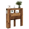 Tête de lit à LED vieux bois 100x18,5x103,5cm bois d'ingénierie