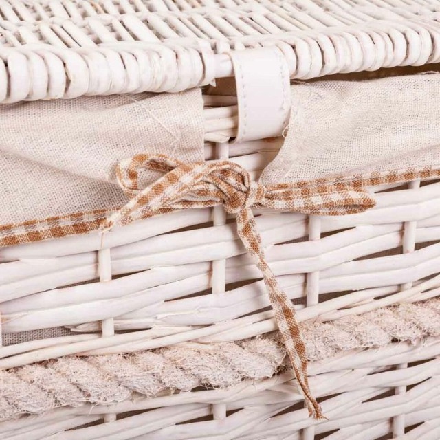 Panier à linge Alexandra House Living Blanc osier Bois de saule 41 x
