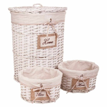 Laundry Basket Alexandra House Living White wicker Willow wood 44 x 58