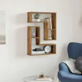 Étagères cube murales 2 pcs vieux bois 50x15x50 cm