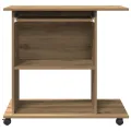 Bureau d'ordinateur chêne artisanal 80x50x75 cm bois ingénierie