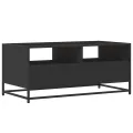 Table basse noir 100x50x45 cm bois d'ingénierie et métal