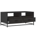 Table basse noir 100x50x45 cm bois d'ingénierie et métal
