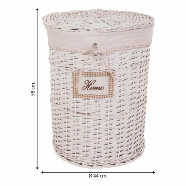 Cesto per i Panni Alexandra House Living Bianco vimini Legno di salice