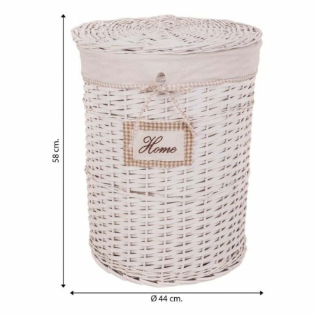 Cesto per i Panni Alexandra House Living Bianco vimini Legno di salice