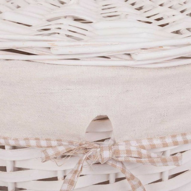 Cesto para la Ropa Alexandra House Living Blanco Mimbre Madera de sauc