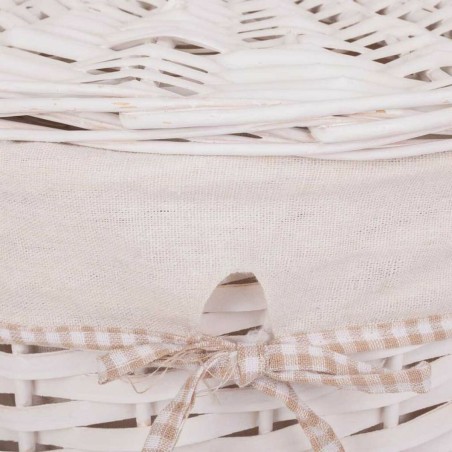 Laundry Basket Alexandra House Living White wicker Willow wood 44 x 58